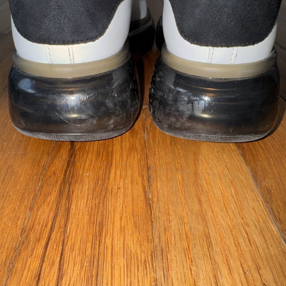 Alexander McQueen Larry Sneakers White Leather Black Gel Sole Size 38 1/2 D - Picture 6 of 16